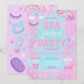 スパジャマ スパ&お泊まり バースデーパーティー 招待状 (正面/裏面)