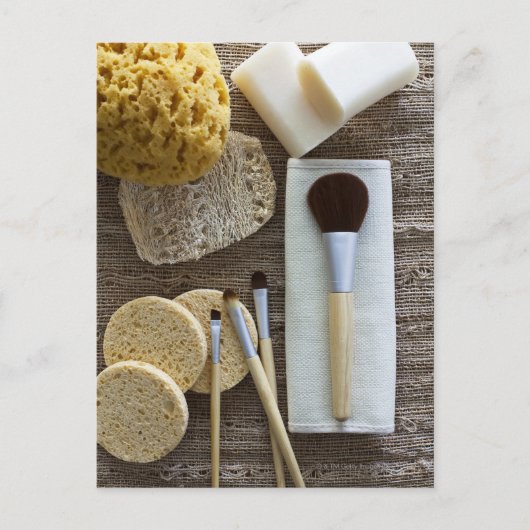 スパスポンジとブラシの詳細 ポストカード (正面)