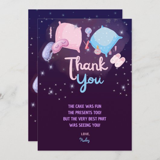 スパスランバーパーティー誕生日パーティーサンキューカード サンキューカード (正面/裏面)