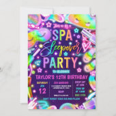 スパスリーポバーネオンスパとスリーポバー誕生日 招待状 (正面)