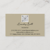 スパセラピストスクリプト金ゴールドQRコードロゴミントグリーン 名刺 (裏面)