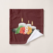 スパタオル花とキャンドルスパをテーマ バスタオルセット (ウォッシュタオル)