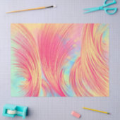 スパター付きピンクと黄色絵を描の渦巻き旋回 薄葉紙 (クラフト)