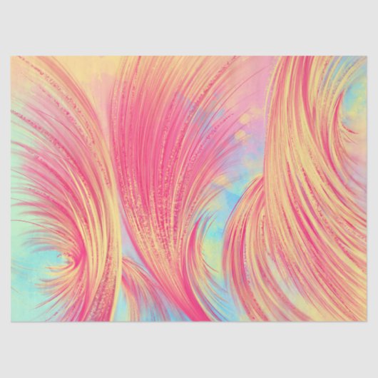 スパター付きピンクと黄色絵を描の渦巻き旋回 薄葉紙 (正面)