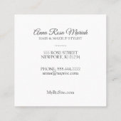 *~*スパチックフローラルパターガーリーン美しい人気がある スクエア名刺 (裏面)