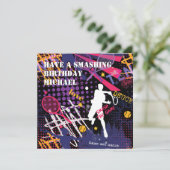 🎾スパッキング誕生日テニスフラットカード カード (スタンド正面)