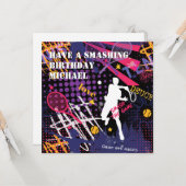 🎾スパッキング誕生日テニスフラットカード カード (正面/裏面インサイチュ)