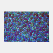 スパッタまたはスモークした薄紫の青と緑のモザイク ドアマット (正面)