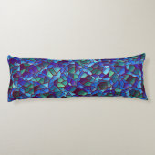 スパッタまたはスモークした薄紫の青と緑のモザイク ボディピロー (裏面)