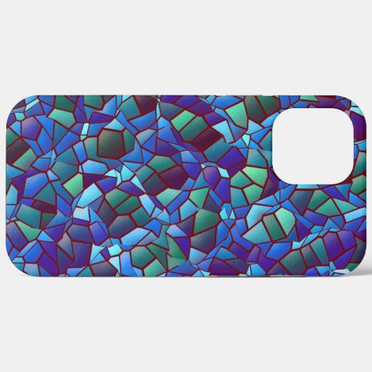 スパッタまたはスモークした薄紫の青と緑のモザイク Case-Mate iPhoneケース (裏面 (横))
