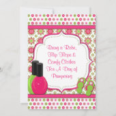 スパデイオブパパリングピンクグリーン誕生日招待状 招待状 (裏面)