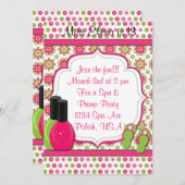 スパデイオブパパリングピンクグリーン誕生日招待状 招待状 (正面/裏面)