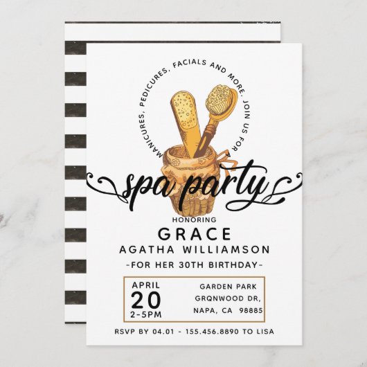 スパデイヴィンテージ誕生日 招待状 (正面/裏面)