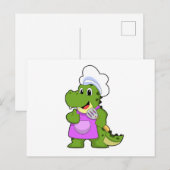 スパトゥラを持ったコックとしてのクロコダイル ポストカード (正面/裏面)