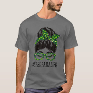スパドパラウィメンズメッシーバンセントパトリックの日シャムロック Tシャツ