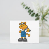 スパナを持ったメカニックとしての猫 ポストカード (スタンド正面)