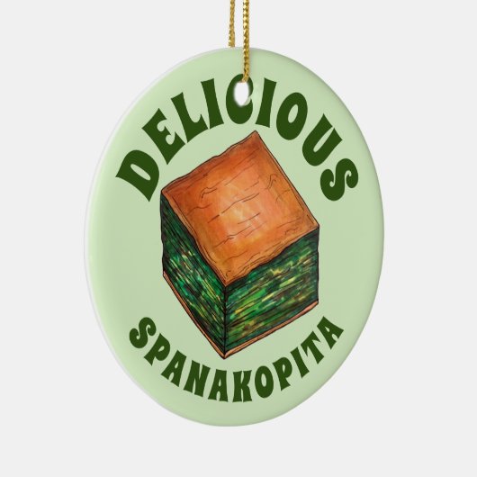 スパナコピタギリシャ料理ほうれん草フェタフィロパイ セラミックオーナメント (右)