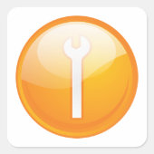 スパナ記号ツール正方形ステッカー スクエアシール (正面)