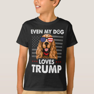 スパニエル犬でも私の犬はトランプが大好おもしろいき Tシャツ