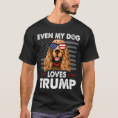 スパニエル犬でも私の犬はトランプが大好おもしろいき Tシャツ (正面)