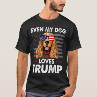 スパニエル犬でも私の犬はトランプが大好おもしろいき Tシャツ