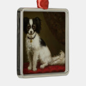 スパニエル犬のポートレート メタルオーナメント (右)
