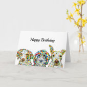 スパニエル犬シーパドールピットブル誕生日カード カード (黄色い花)