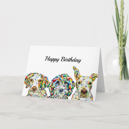 スパニエル犬シーパドールピットブル誕生日カード カード (正面)