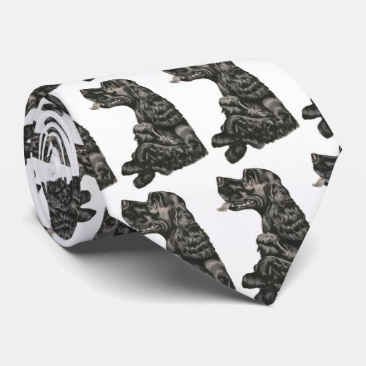 スパニエル犬ドッグタイ ネクタイ (ロール)