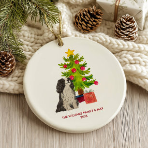 スパニエル犬ドッグパーソナライズされたクリスマス セラミックオーナメント