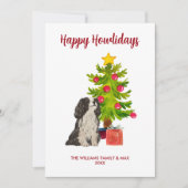 スパニエル犬ドッグファミリークリスマス シーズンカード (正面)