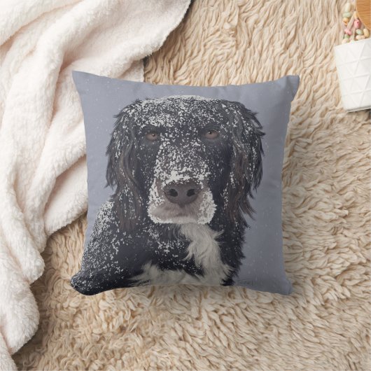 スパニエル犬ドッグミックスペットポートレート クッション (ブランケット)