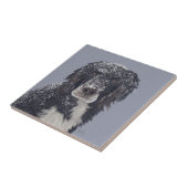 スパニエル犬ドッグミックスペットポートレート タイル (側面)