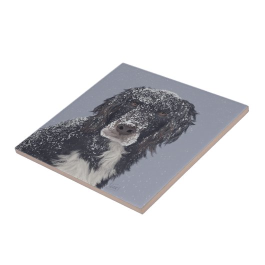 スパニエル犬ドッグミックスペットポートレート タイル (側面)