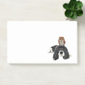 スパニエル犬及びフクロウ ポストイット (オフィス)