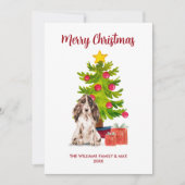 スパニエル犬家族のクリスマス シーズンカード (正面)