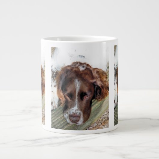 スパニエル犬犬 ジャンボコーヒーマグカップ (正面)