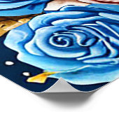 スパニエル犬祝犬の誕生日とケーキ ポスター (角)