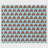 スパニエル犬（ピンクのイヤーマフ） ラッピングペーパー (フラット)