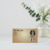 スパニエル犬 名刺 (スタンド正面)