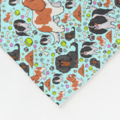 スパニエル犬（青） フリースブランケット (角)