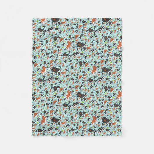 スパニエル犬（青） フリースブランケット (正面)