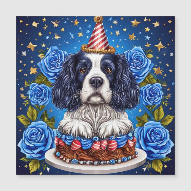 スパニエル 誕生日 お祝い パーティー 🎉🐶🎂✨ (正面)