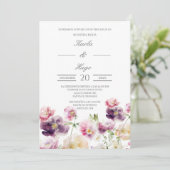 スパニッシュウェディングの水彩花イラスト 招待状 (スタンド正面)