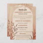 スパニッシュウェディングの詳細カード テラコッタアーチ 招待状 (正面/裏面)