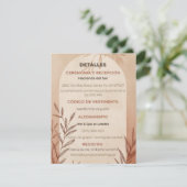 スパニッシュウェディング詳細カード テラコッタアーチ 招待状 (スタンド正面)