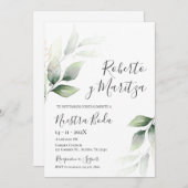 スパニッシュグリーンの結婚式 招待状 (正面/裏面)