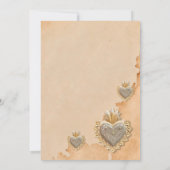 スパニッシュゴールドシルバーミラグロスハート　セーブザデート 招待状 (裏面)