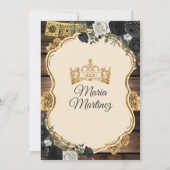 スパニッシュゴールド＆ブラックフラワールドキンセアネラ 招待状 (裏面)