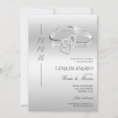 スパニッシュシルバーの結婚指輪 リハーサルディナー 招待状 (正面)